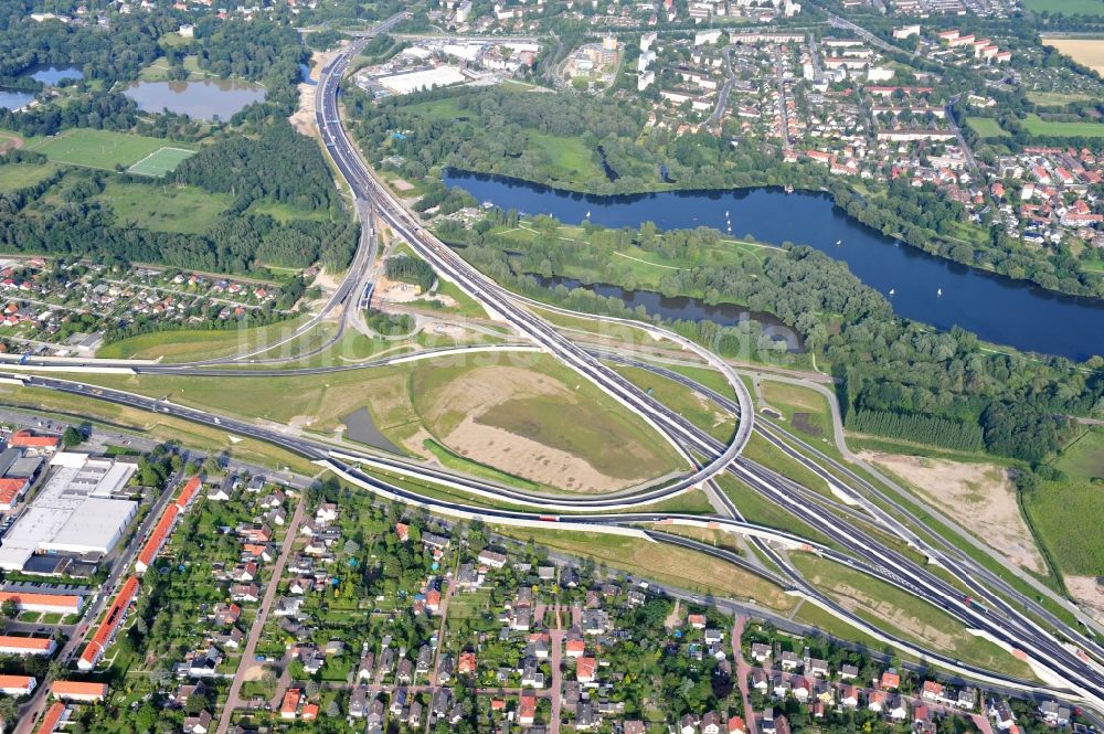 Braunschweig aus der Vogelperspektive: Um- und Ausbau des Autobahndreieck Braunschweig-Südwest