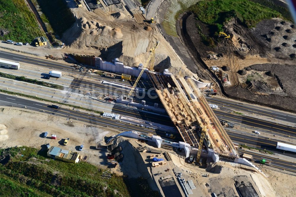 Luftbild Wöbbelin - Um- und Ausbau des AD Autobahndreieck Schwerin an der BAB Autobahn A14 und A24 bei Wöbbelin in Mecklenburg-Vorpommern