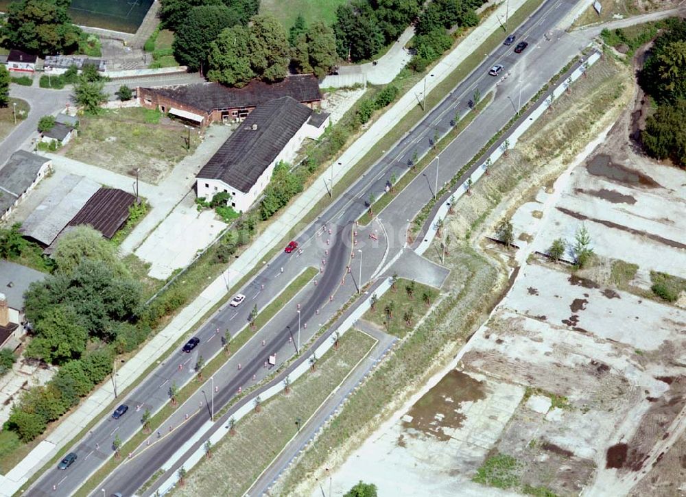 Luftbild Cottbus / Brandenburg - Um- und Ausbau des Cottbusser Stadtringes durch die Firma SCHÄLERBAU GmbH.