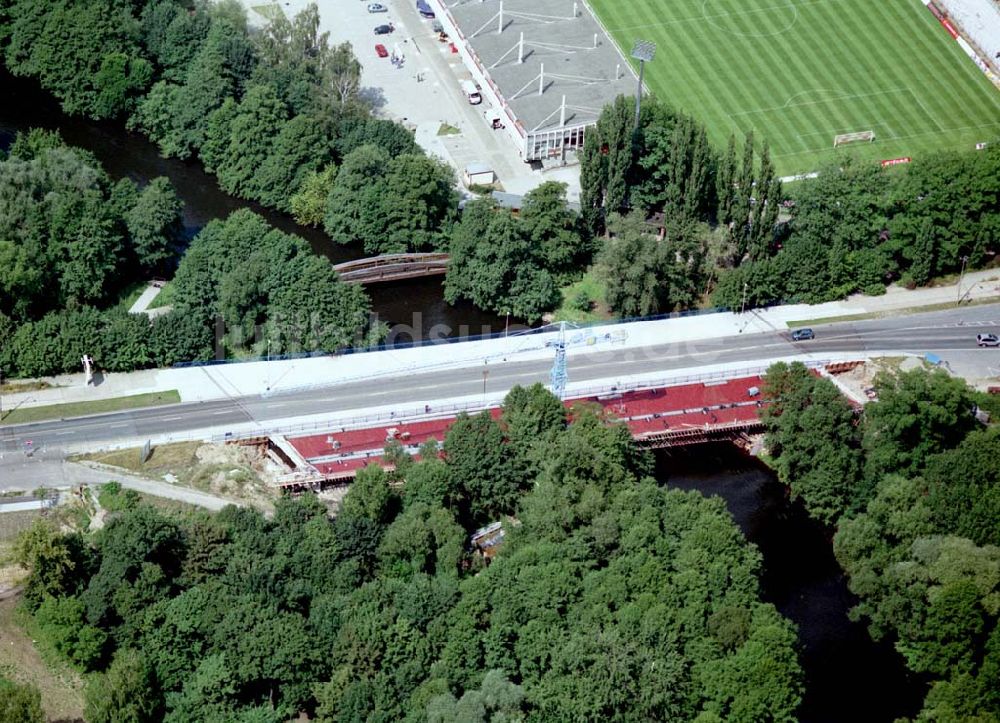 Luftaufnahme Cottbus / Brandenburg - Um- und Ausbau des Cottbusser Stadtringes durch die Firma SCHÄLERBAU GmbH.