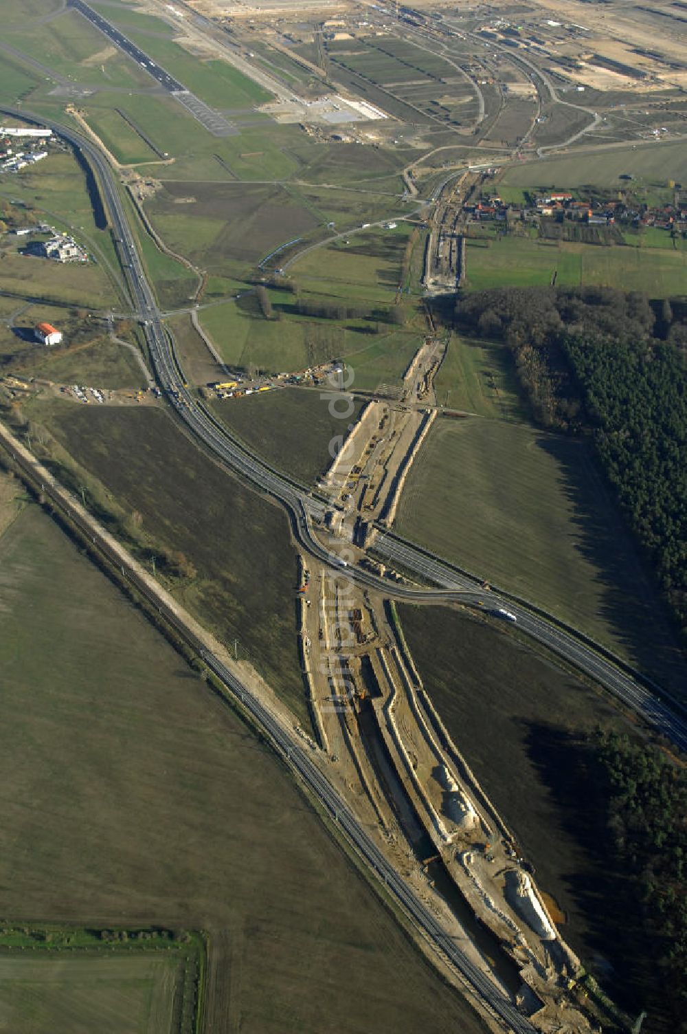 Luftbild SELCHOW - Um- und Erweiterungsbau der Gleisanlagen der Deutschen Bahn an der Selchower Kurve