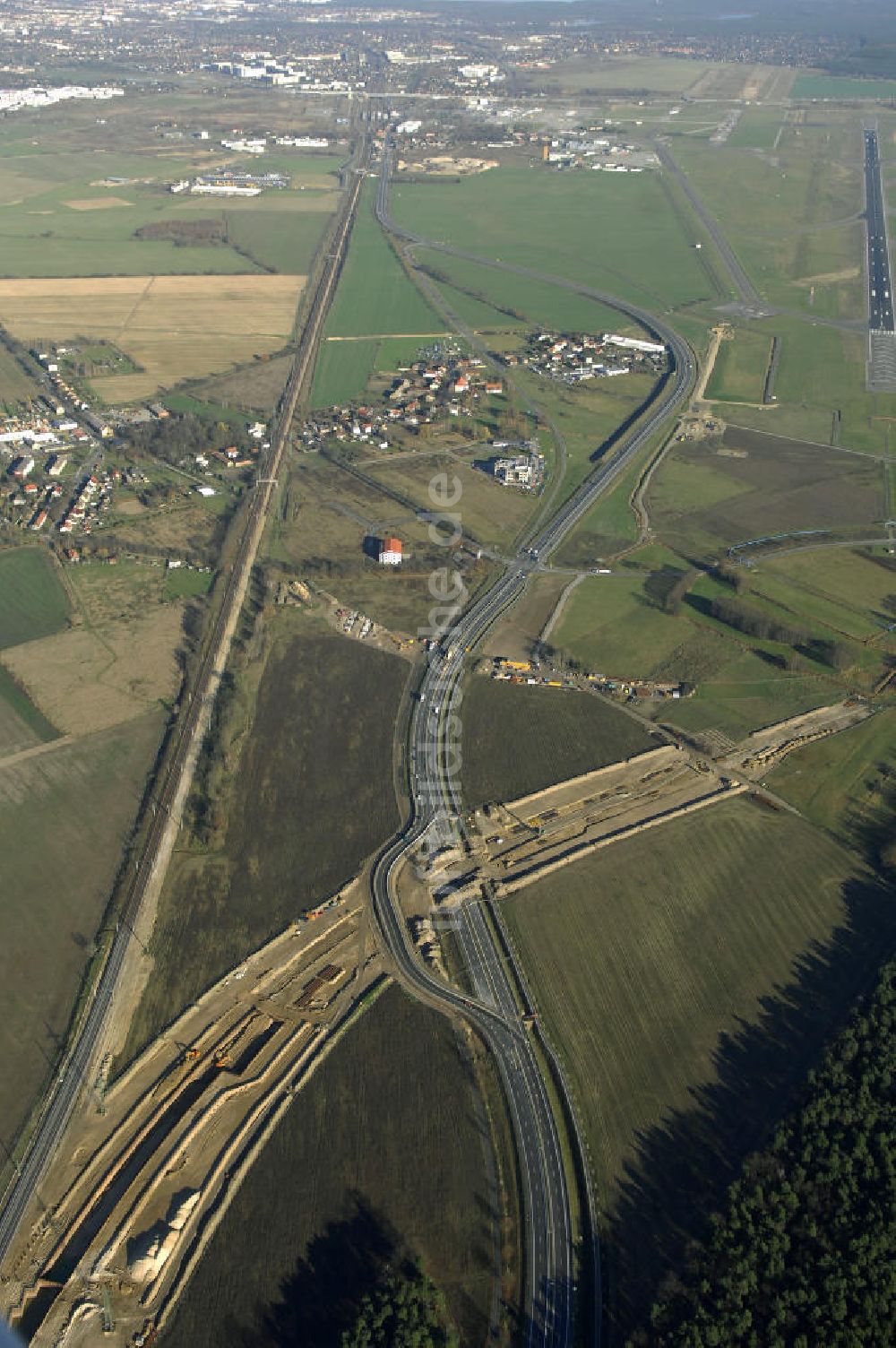 SELCHOW von oben - Um- und Erweiterungsbau der Gleisanlagen der Deutschen Bahn an der Selchower Kurve