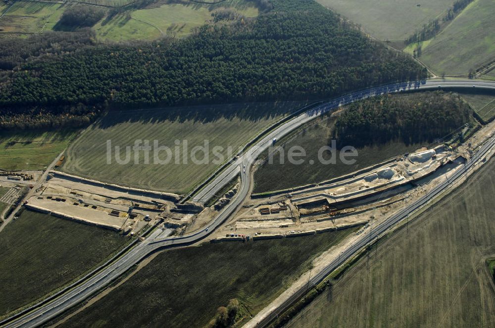 Luftbild SELCHOW - Um- und Erweiterungsbau der Gleisanlagen der Deutschen Bahn an der Selchower Kurve