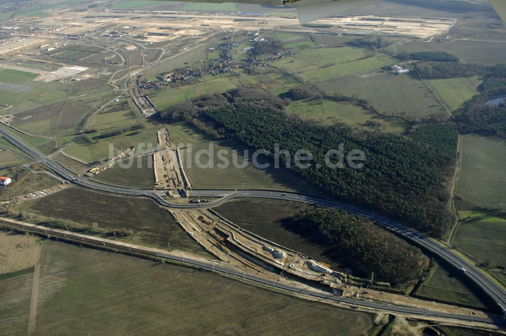 Luftaufnahme SELCHOW - Um- und Erweiterungsbau der Gleisanlagen der Deutschen Bahn an der Selchower Kurve