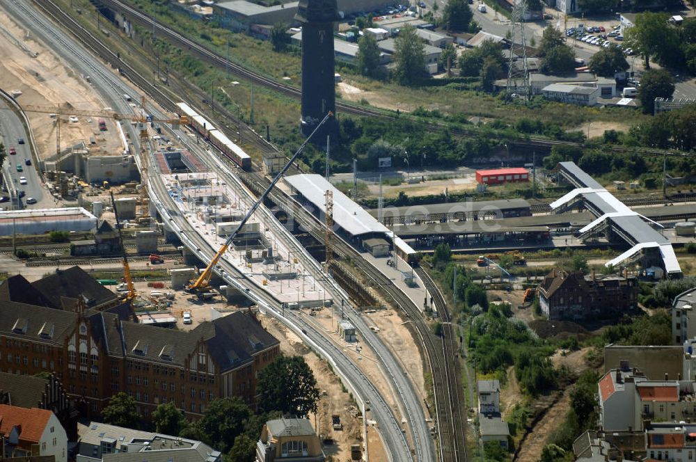 Luftbild Berlin - Um- und Neu- und Ausbau des Berliner S-Bahnhofs Ostkreuz