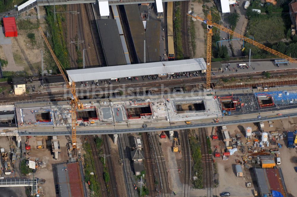 Luftbild Berlin - Um- und Neu- und Ausbau des Berliner S-Bahnhofs Ostkreuz