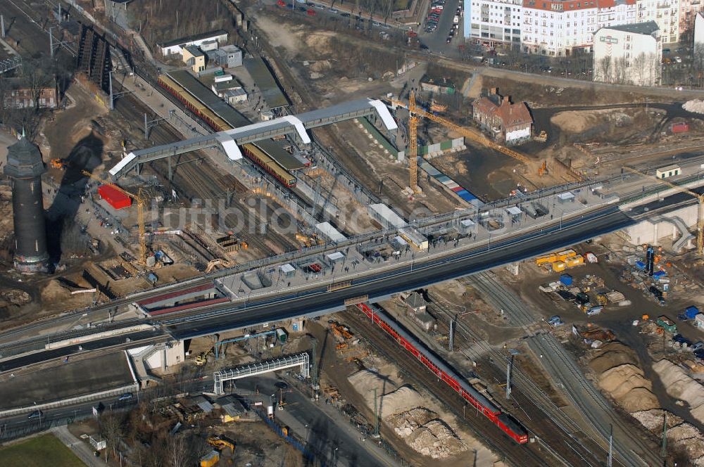 Luftbild Berlin - Um- und Neu- und Ausbau des Berliner S-Bahnhofs Ostkreuz-Upgrading and construction of the Berlin S-Bahn station Ostkreuz