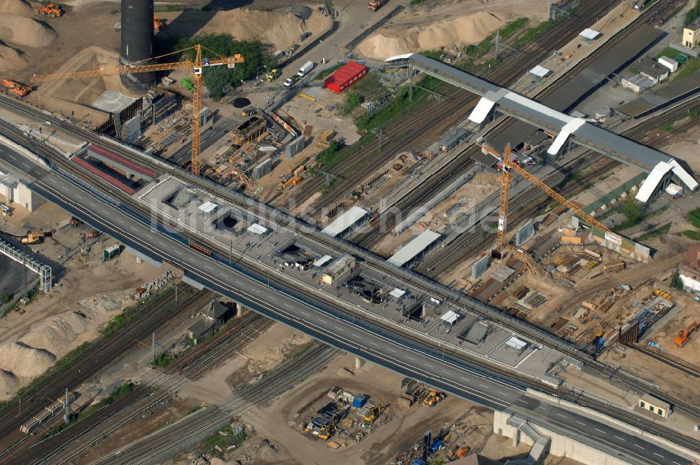 Luftaufnahme Berlin - Um- und Neu- und Ausbau des Berliner S-Bahnhofs Ostkreuz-Upgrading and construction of the Berlin S-Bahn station Ostkreuz