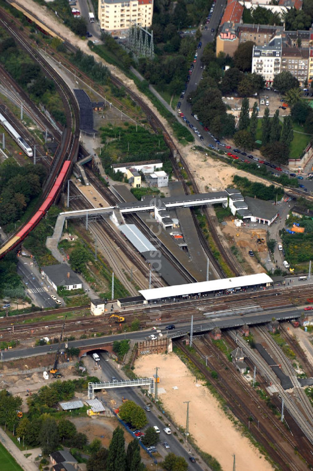 Luftbild Berlin - Um- und Neubau am S-Bahnhof Ostkreuz in Berlin