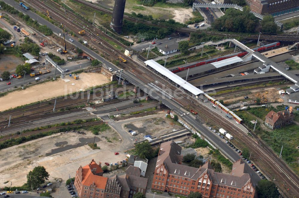 Luftaufnahme Berlin - Um- und Neubau am S-Bahnhof Ostkreuz in Berlin