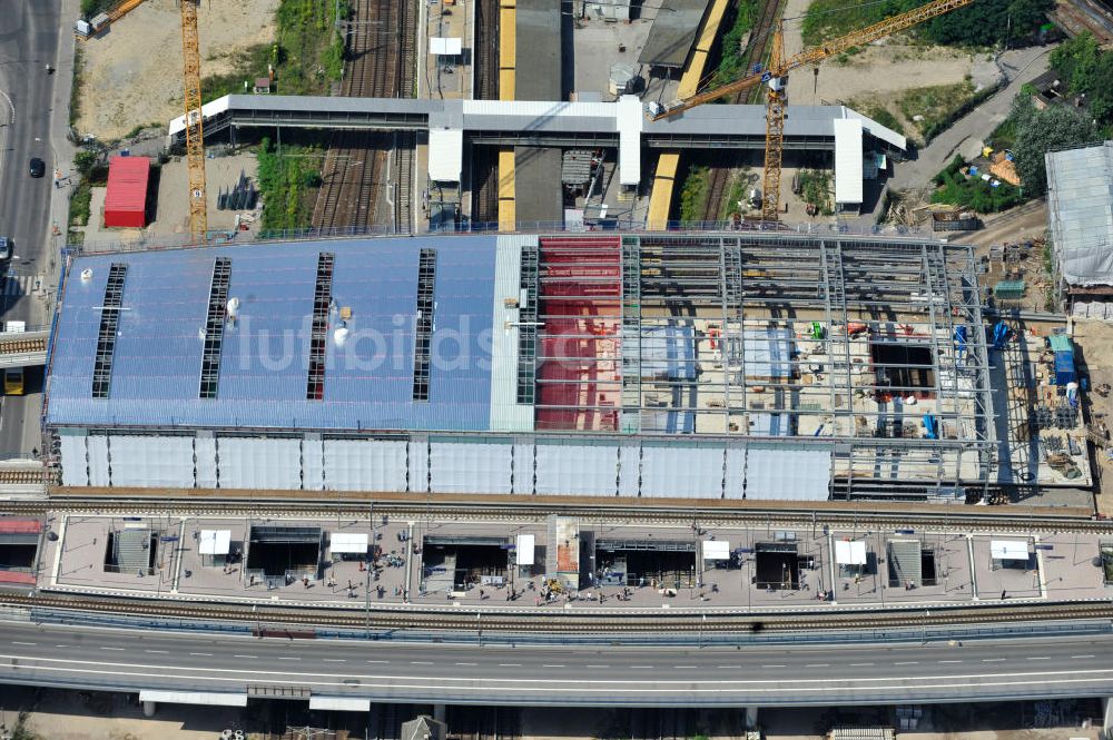 Berlin Friedrichshain von oben - Um- und Neubau des Berliner S-Bahnhof Ostkreuz