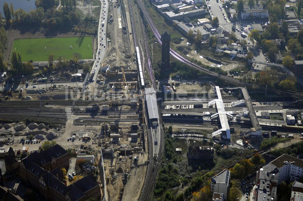 Berlin aus der Vogelperspektive: Um- und Neubau des Berliner S-Bahnhofs Ostkreuz