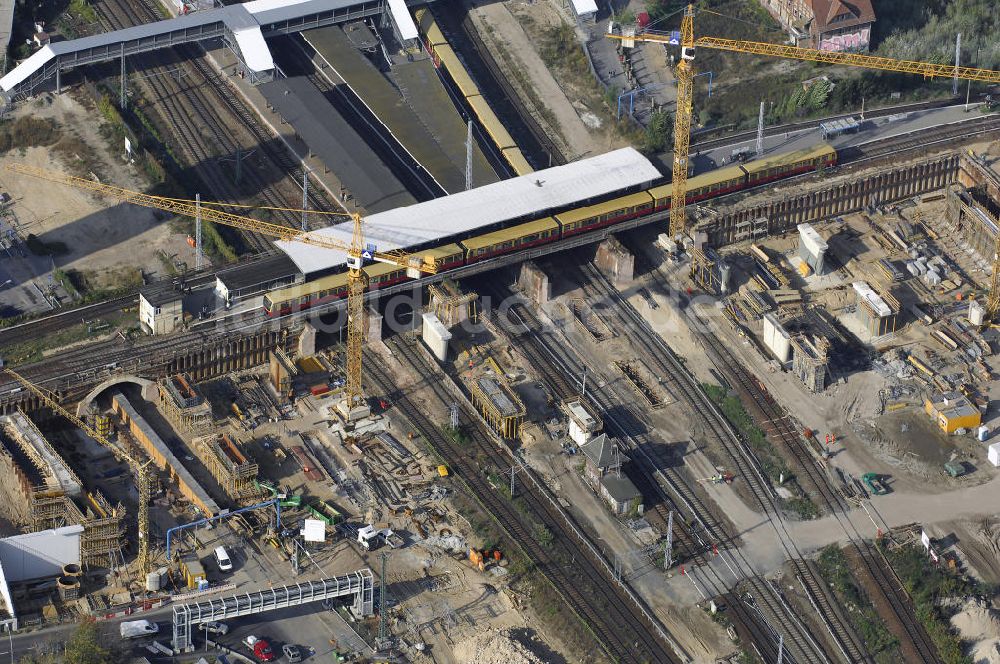 Berlin aus der Vogelperspektive: Um- und Neubau des Berliner S-Bahnhofs Ostkreuz