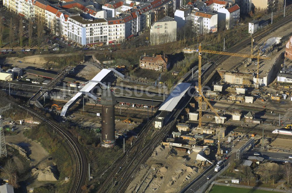 Berlin aus der Vogelperspektive: Um- und Neubau des Berliner S-Bahnhofs Ostkreuz