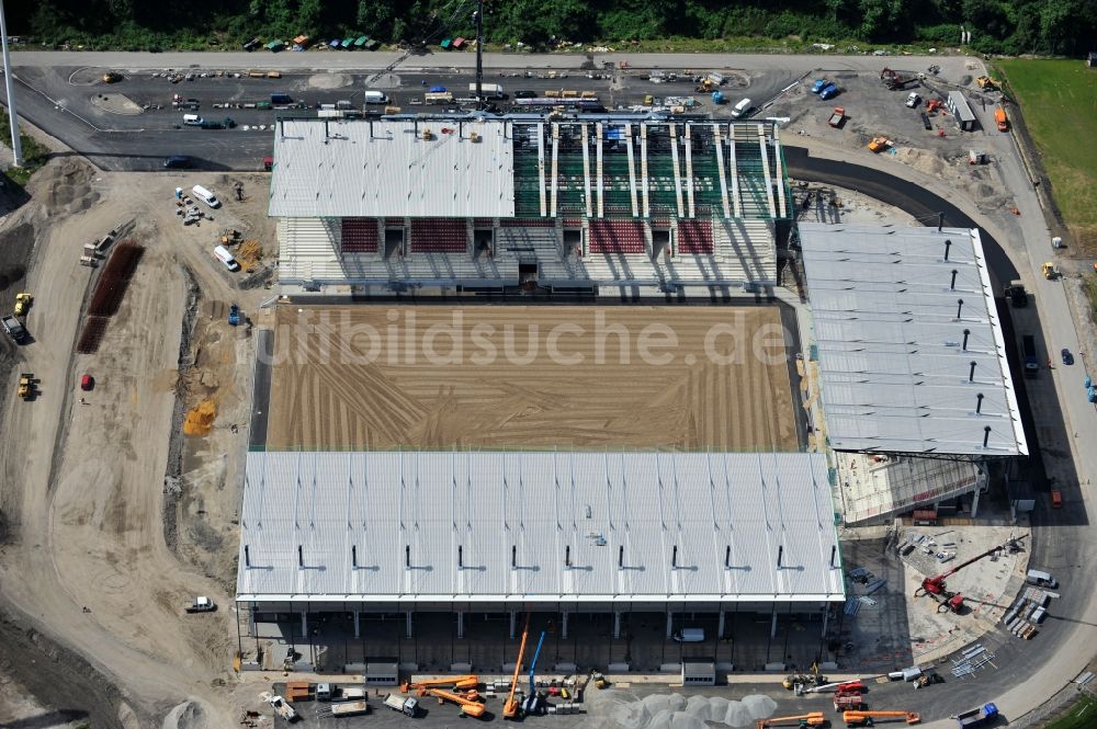 Luftbild Essen - Umbau des Areales am Georg-Melches-Stadion vom Fußballclub Rot-Weiss Essen in der Stadt Essen, Nordrhein-Westfalen