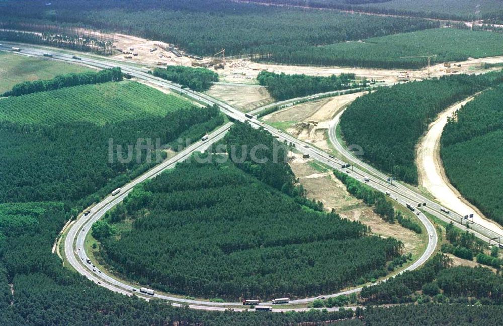 Luftbild Werder / Havel - Umbau der Autobahnabfahrt Werder