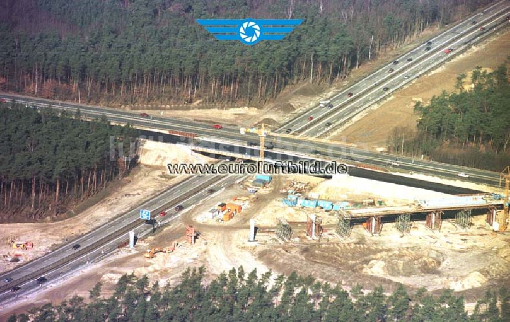 Luftaufnahme Potsdam Drewitz - Umbau des Autobahnkreuzes Drewitz - Babelsberg