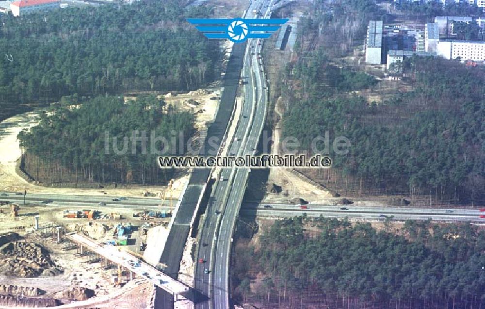 Luftaufnahme Potsdam Drewitz - Umbau des Autobahnkreuzes Drewitz - Babelsberg