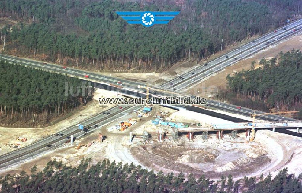 Potsdam Drewitz von oben - Umbau des Autobahnkreuzes Drewitz - Babelsberg