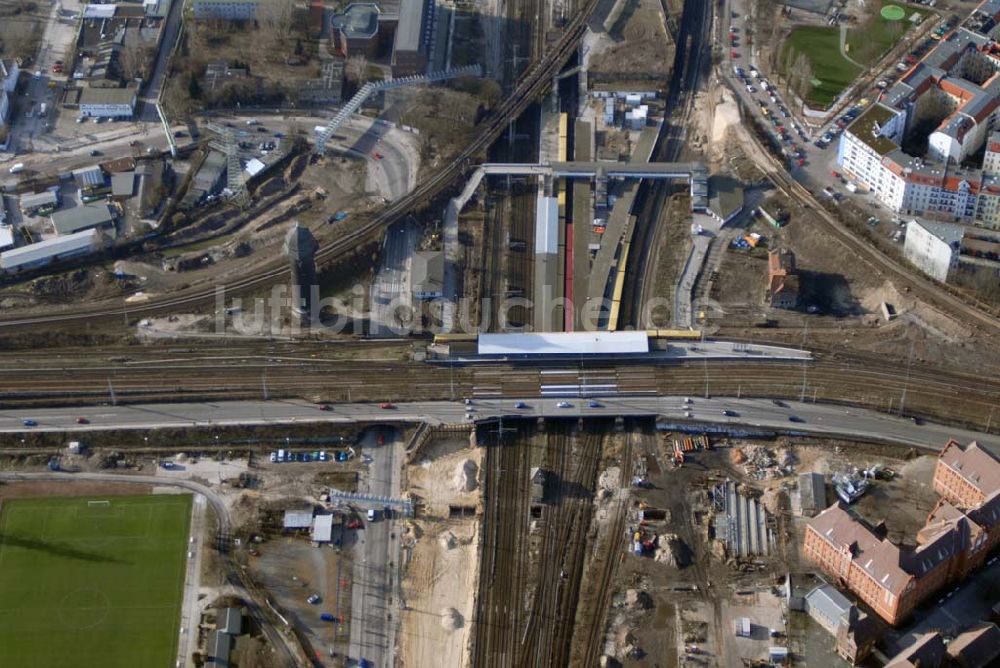 Berlin aus der Vogelperspektive: Umbau des Bahnknotens Berlin - Ostkreuz nimmt erste Konturen an