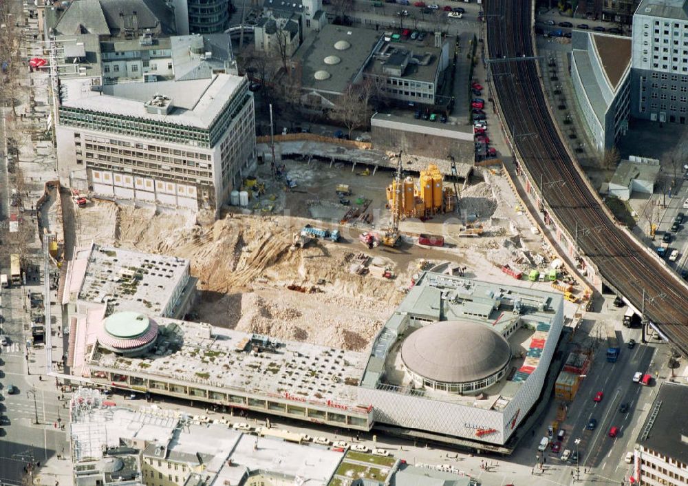 Berlin-Tiergarten von oben - Umbau des Bereiches am Kaffe Kranzler am Kurfürstendamm.