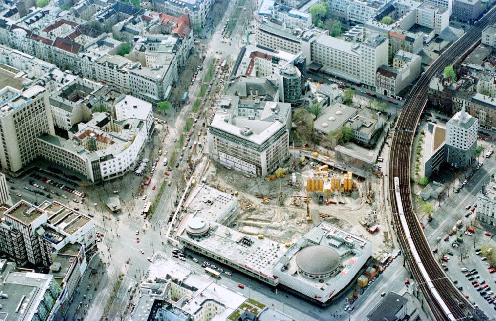 Luftaufnahme Berlin - Charlottenburg - Umbau des Bereiches am Kranzlereck / Kurfürstendamm