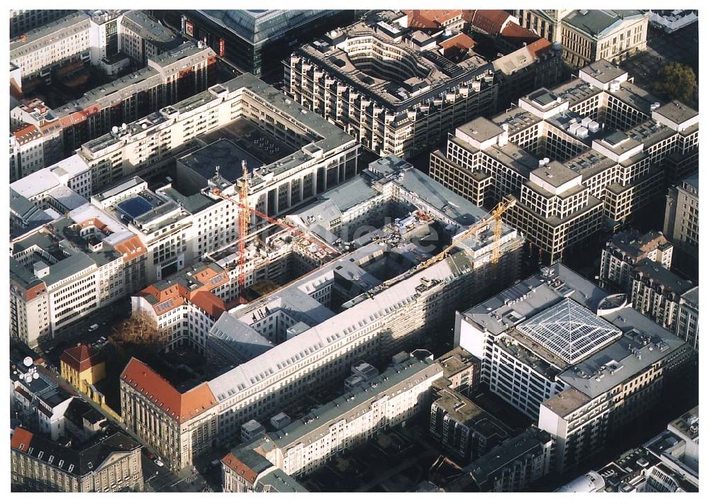 Berlin Mitte von oben - Umbau des Büro- und Geschäftshausbereiches Friedrichstraße 180-184, Mohrenstraße 51-61 und Taubenstraße 11, 12, 13 zum Bürohaus Friedrichstadt/ Quartier 110 der Zürich VersicherungHauptagentur Gabriele Bernhardt Friedrichstr