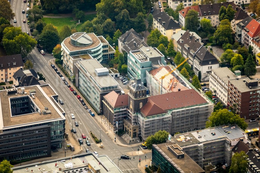 Luftbild Essen - Umbau eines Büro- und Geschäftshauses der EMSCHERGENOSSENSCHAFT und LIPPEVERBAND in Essen im Bundesland Nordrhein-Westfalen, Deutschland