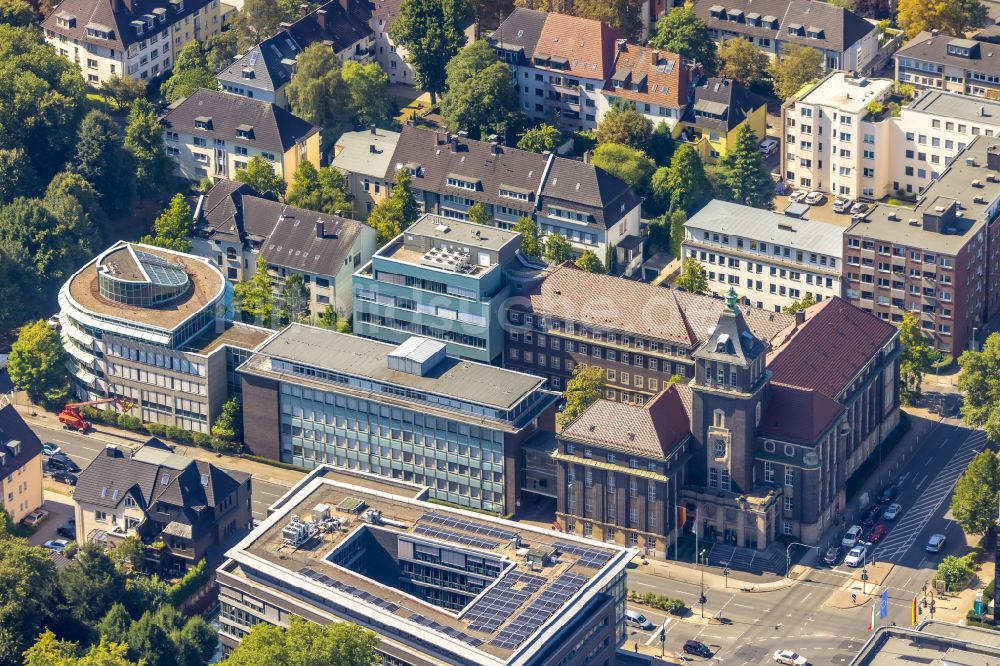 Luftbild Essen - Umbau eines Büro- und Geschäftshauses der EMSCHERGENOSSENSCHAFT und LIPPEVERBAND in Essen im Bundesland Nordrhein-Westfalen, Deutschland