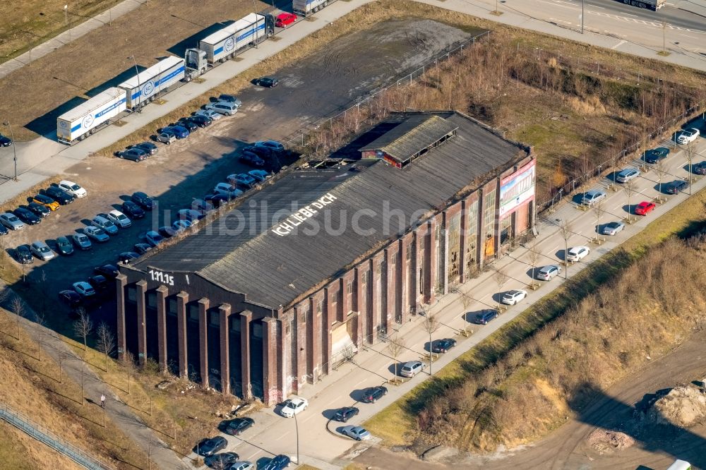 Luftbild Dortmund - Umbau eines Büro- und Geschäftshauses Phoenix-Arcaden an der Antonio-Segni-Straße im Ortsteil Phönix-West in Dortmund im Bundesland Nordrhein-Westfalen, Deutschland