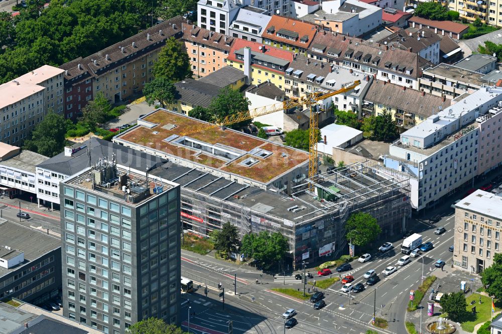 Luftbild Darmstadt - Umbau eines Büro- und Geschäftshauses Rheinstraße - Kasinostraße - Kennedyplatz in Darmstadt im Bundesland Hessen, Deutschland