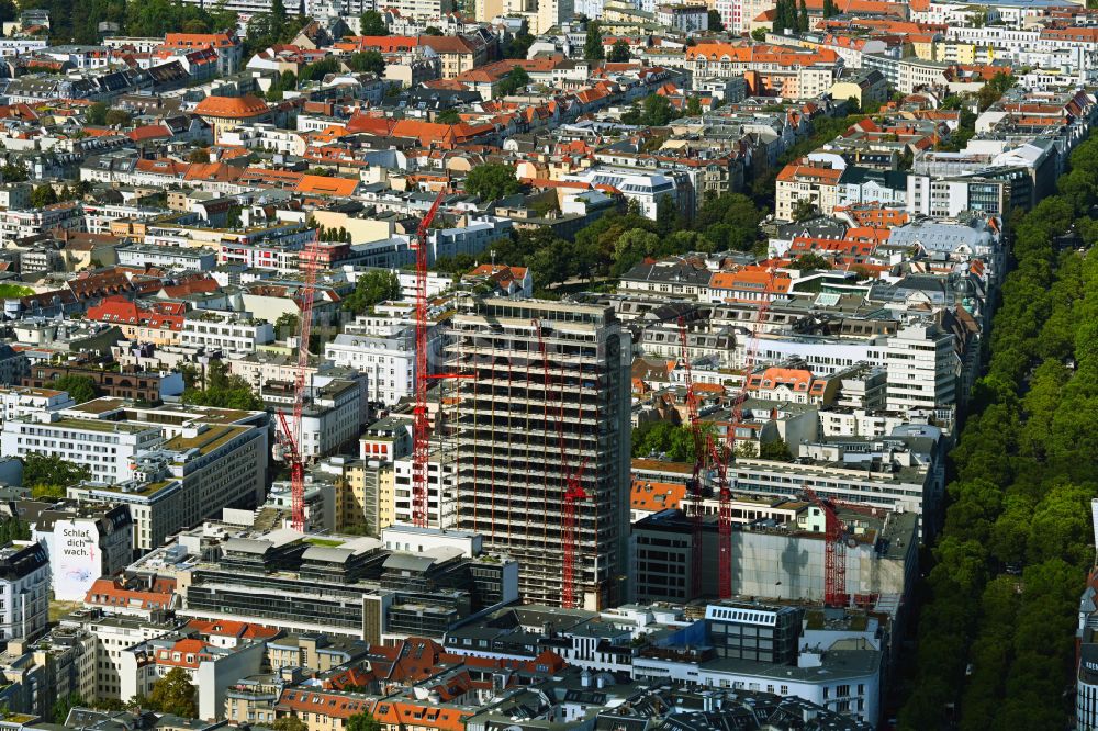 Luftaufnahme Berlin - Umbau eines Büro- und Geschäftshauseskomplexes Fürst im Ortsteil Charlottenburg in Berlin, Deutschland