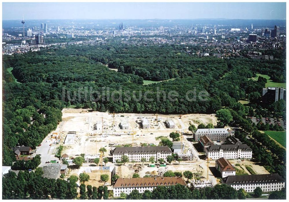 Köln - Junkersdorf von oben - Umbau der ehem. belgischen Garnision Köln - Junkersdorf zum Stadtwaldviertel Junkersdorf.