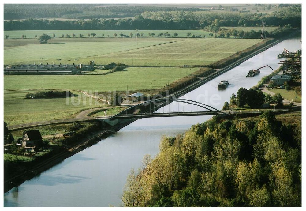 Parey / Sachsen-Anhalt von oben - Umbau des Elbe-Havel-Kanales bei Parey in Sachsen-Anhalt.