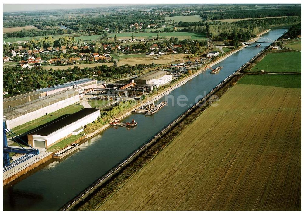 Luftaufnahme Parey / Sachsen-Anhalt - Umbau des Elbe-Havel-Kanales bei Parey in Sachsen-Anhalt.