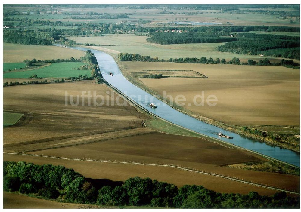 Parey / Sachsen-Anhalt von oben - Umbau des Elbe-Havel-Kanales bei Parey in Sachsen-Anhalt.