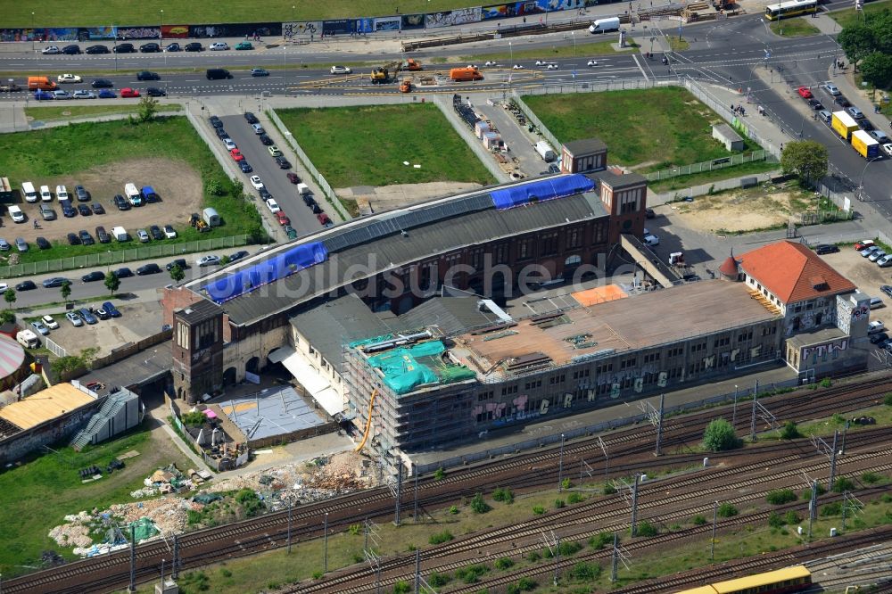 Luftaufnahme Berlin - Umbau des Gebäudekomplexes Postbahnhof in Berlin - Friedrichshain