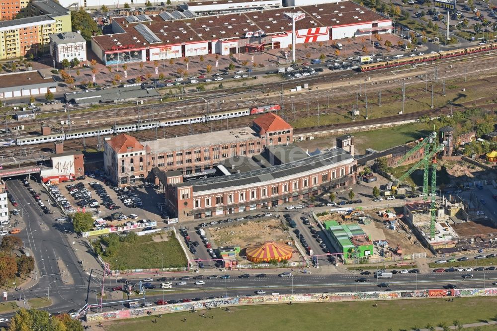 Luftaufnahme Berlin - Umbau des Gebäudekomplexes Postbahnhof in Berlin - Friedrichshain