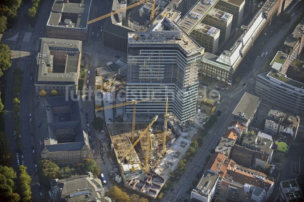 Luftaufnahme Hamburg - Umbau des Hochhaus- Ensemble Emporio-Hochhaus im Ortsteil Neustadt in Hamburg, Deutschland