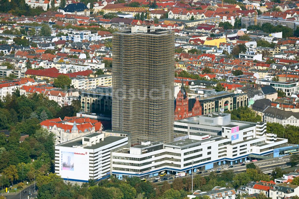 Luftaufnahme Berlin - Umbau Hochhaus- Gebäude Steglitzer Kreisel im Bezirk Steglitz in Berlin