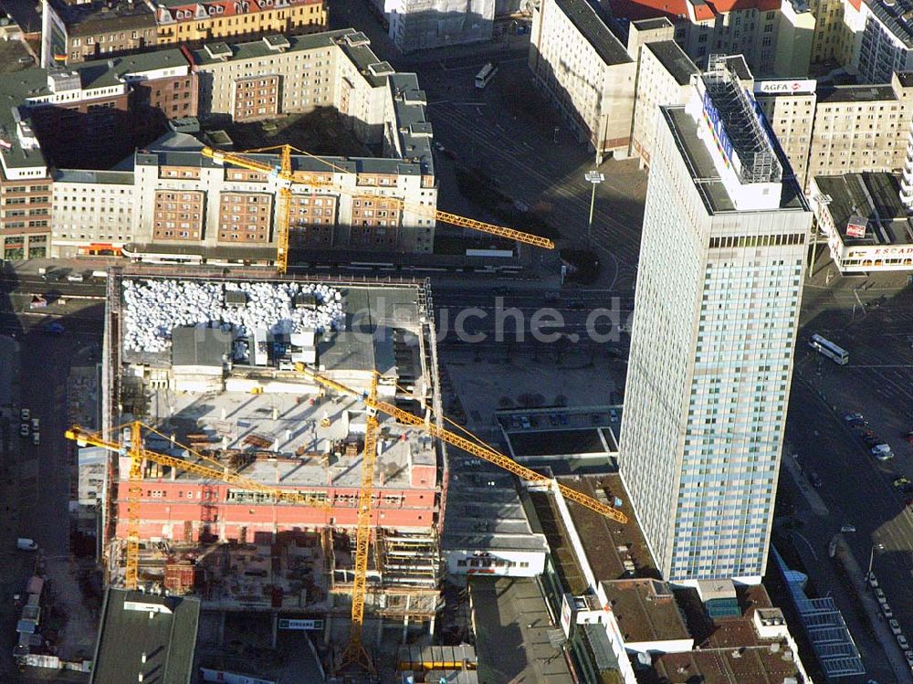 Luftaufnahme Berlin - Umbau des Kauf Hof Einkaufhauses Alexanderplatz Berlin