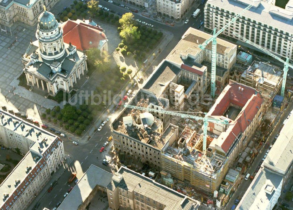 Berlin von oben - Umbau der Kreditanstalt für den Wiederaufbau am Gendarmenmarkt.