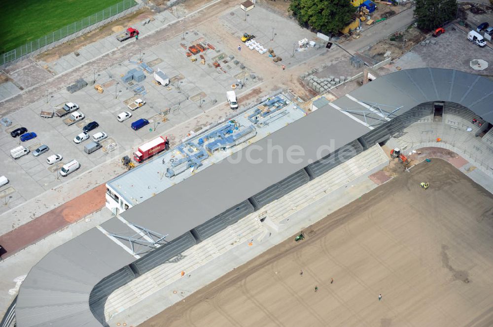 Halle / Saale aus der Vogelperspektive: Umbau des Kurt-Wabbel-Stadions in den neuen Erdgas Sportpark in Halle (Saale)