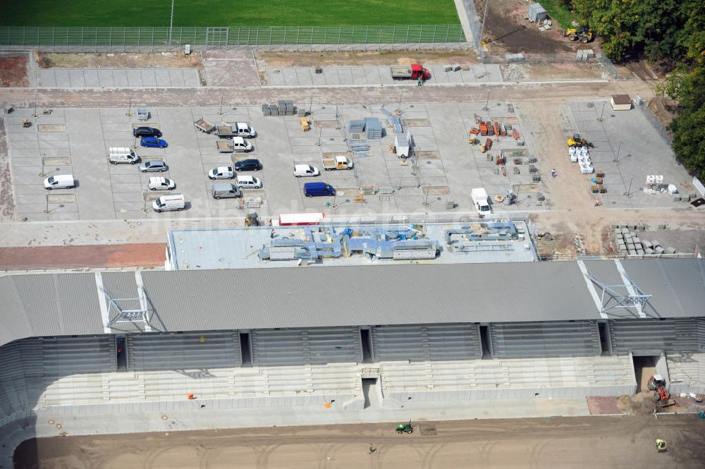 Luftbild Halle / Saale - Umbau des Kurt-Wabbel-Stadions in den neuen Erdgas Sportpark in Halle (Saale)