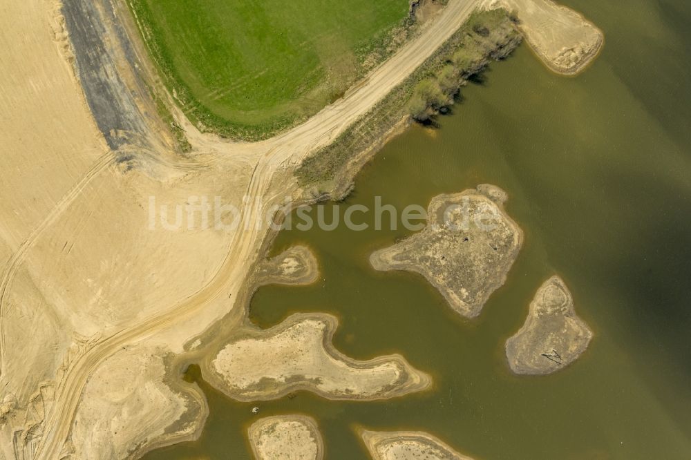 Luftaufnahme Wesel - Umbau der Lippemündung bei Wesel in den Rhein und und Renaturierung von Uferbereichen bei Wesel im Bundesland Nordrhein-Westfalen