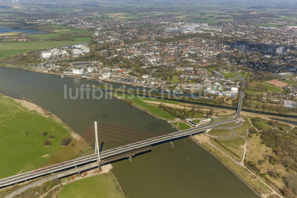 Luftaufnahme Wesel - Umbau der Lippemündung bei Wesel in den Rhein und und Renaturierung von Uferbereichen bei Wesel im Bundesland Nordrhein-Westfalen