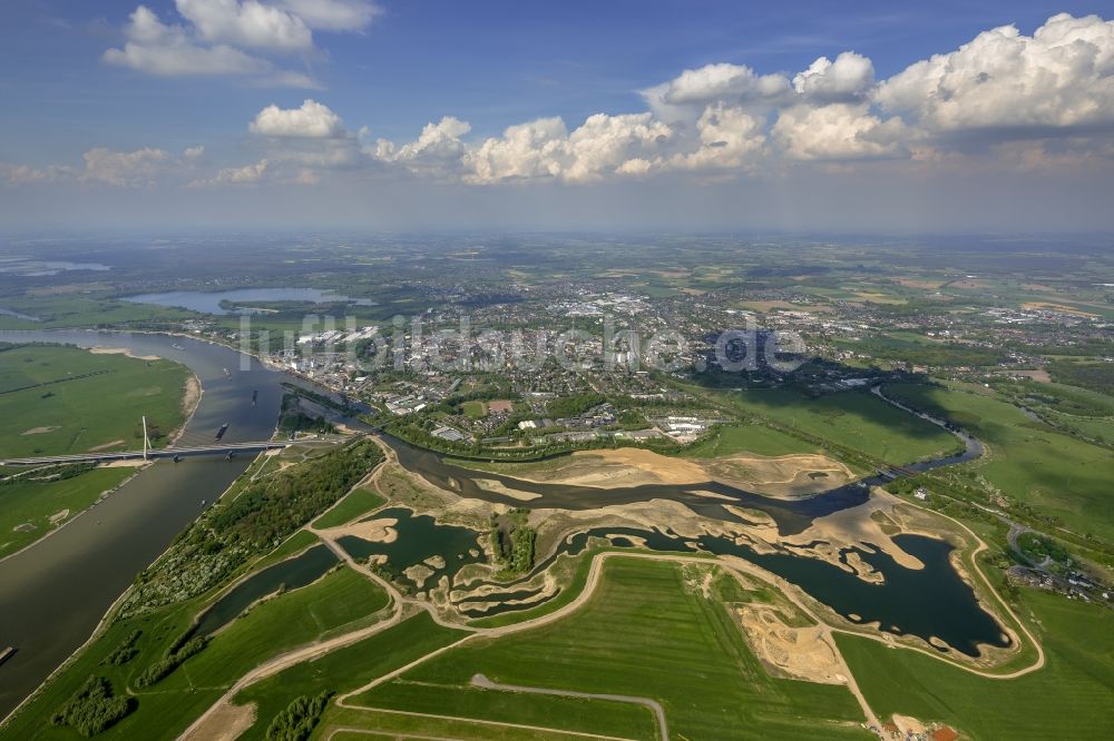 Luftbild Wesel - Umbau der Lippemündung bei Wesel in den Rhein und und Renaturierung von Uferbereichen bei Wesel im Bundesland Nordrhein-Westfalen