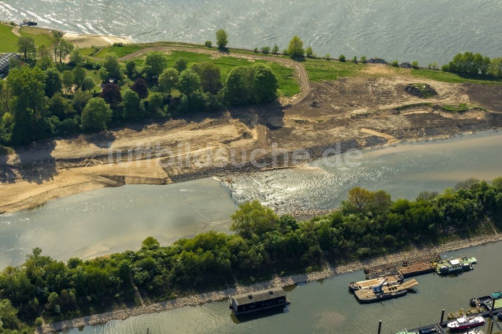 Luftbild Wesel - Umbau der Lippemündung bei Wesel in den Rhein und und Renaturierung von Uferbereichen bei Wesel im Bundesland Nordrhein-Westfalen