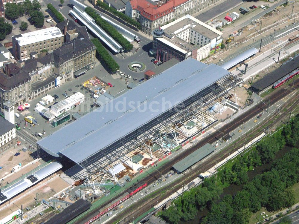 Erfurt aus der Vogelperspektive: Umbau und Modernisierung des Hauptbahnhof der Deutschen Bahn in Erfurt im Bundesland Thüringen, Deutschland