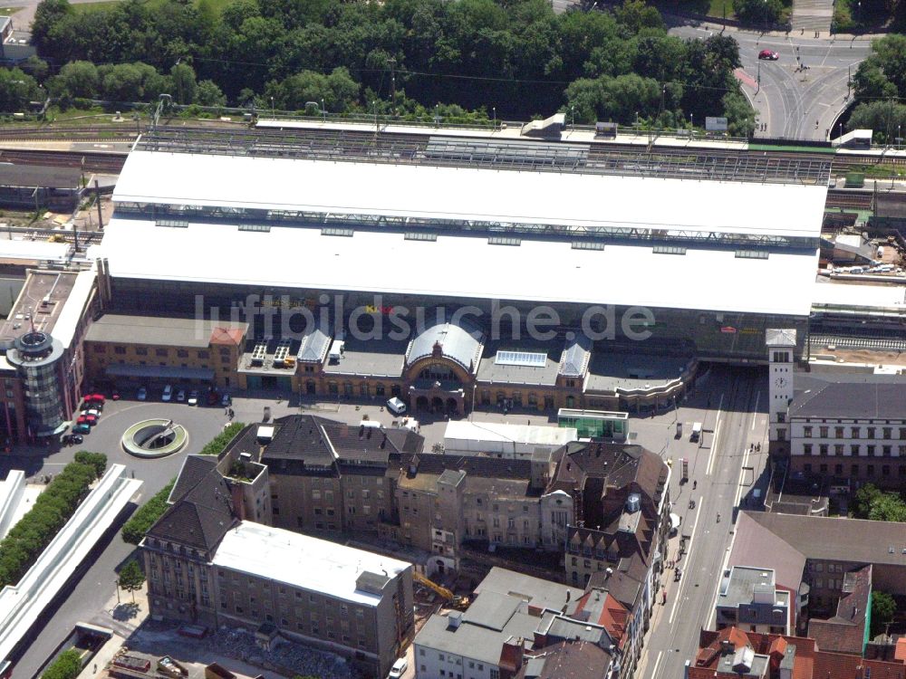 Luftaufnahme Erfurt - Umbau und Modernisierung des Hauptbahnhof der Deutschen Bahn in Erfurt im Bundesland Thüringen, Deutschland